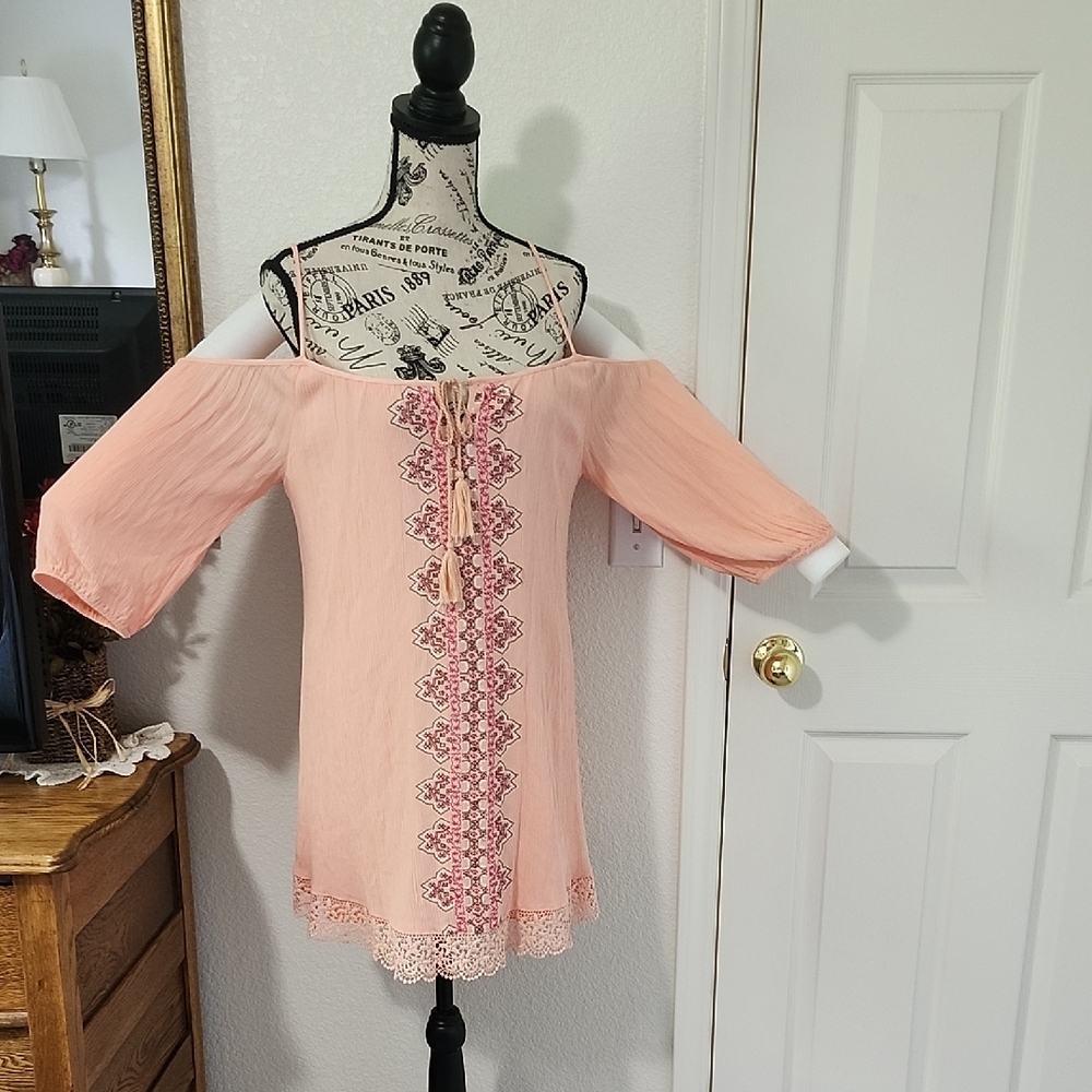 Boho Scooped Hem Off Shoulders Dress